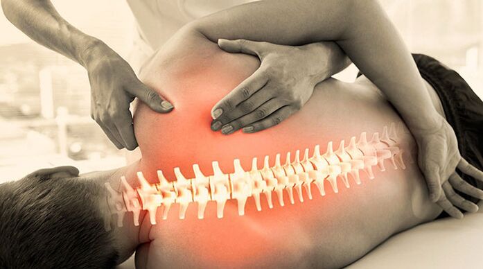 Massage from the upset of muscle tissue due to back pain